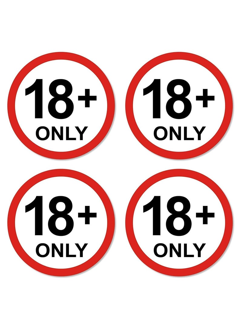 Caution Sign 18 Years and Over Self Adhesive Waterproof Warning Sticker  - Image 2