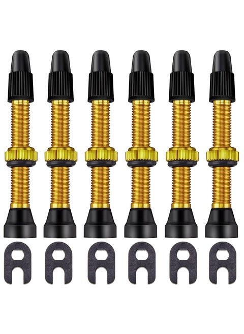 Presta Valve Stem 40 mm for Bicycle, Tubeless Brass Valve Stem Presta Valve Core Remover Tool Kit（12 Pieces ）
