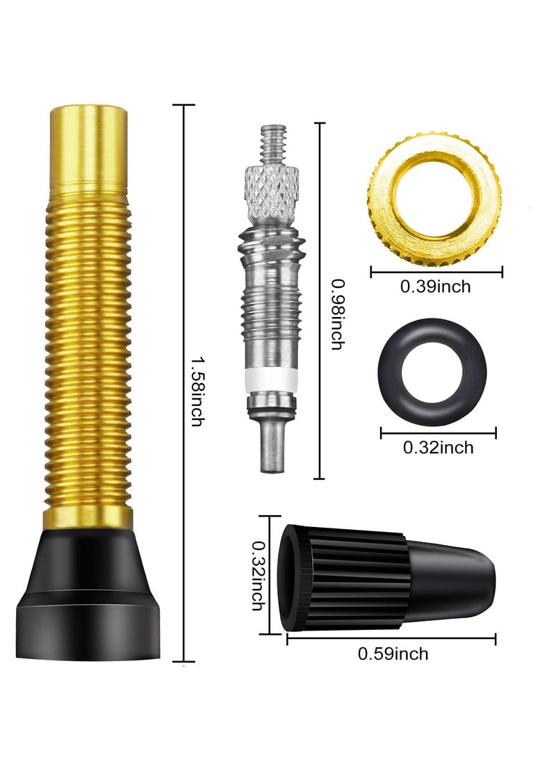 KASTWAVE - Presta Valve Stem 40 mm for Bicycle, Tubeless Brass Valve Stem Presta Valve Core Remover Tool Kit（12 Pieces ） - Image 1