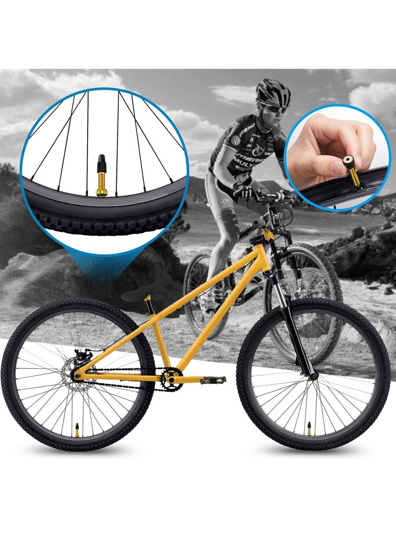KASTWAVE - Presta Valve Stem 40 mm for Bicycle, Tubeless Brass Valve Stem Presta Valve Core Remover Tool Kit（12 Pieces ） - Image 1