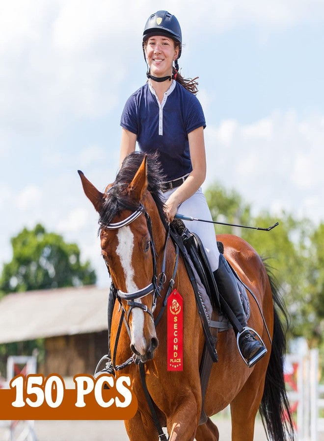Janmercy 150 Pcs Horse Show Award Ribbons, 1st - 6th Place Flat Carded Set, Participation Ribbon with Event Card and Rope, Winner Recognition Ribbons for Competition, Sports Event, Contest Ornaments - Image 2