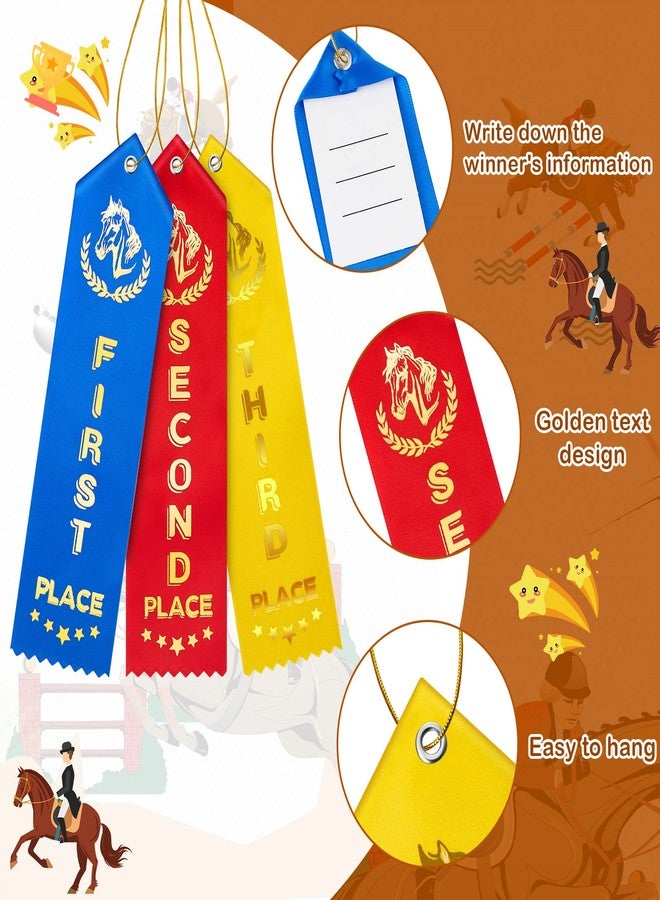 Janmercy 150 Pcs Horse Show Award Ribbons, 1st - 6th Place Flat Carded Set, Participation Ribbon with Event Card and Rope, Winner Recognition Ribbons for Competition, Sports Event, Contest Ornaments - Image 4