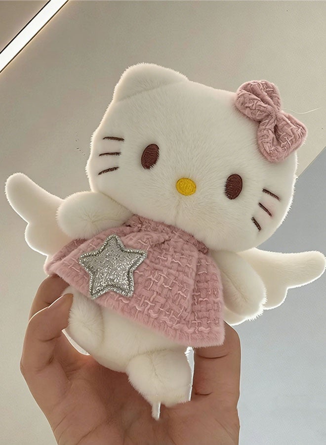 Hello Kitty Cute Plush Toy Doll Keychain Short Plush Bear Outfit 12cm Plush Doll Backpack, Car, Stationery Box Pendant - Image 5
