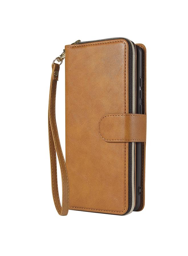 زبون جراب لهاتف Huawei P30 Pro، حقيبة محفظة بسحاب، جراب جلدي PU قلاب أفقي مع حامل و9 فتحات للبطاقات ومحفظة وحبل وإطار للصور - Image 2