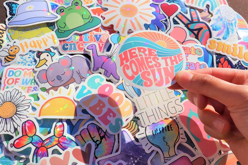 Debinolo 120 Pcs Preppy Stickers, Summer Stickers for Water Bottles Girls, Laptop Accessory Waterproof, Cute Decals for Phone Waterbottle MacBook Cup, Summer Themed Stickers for Teens - Image 3