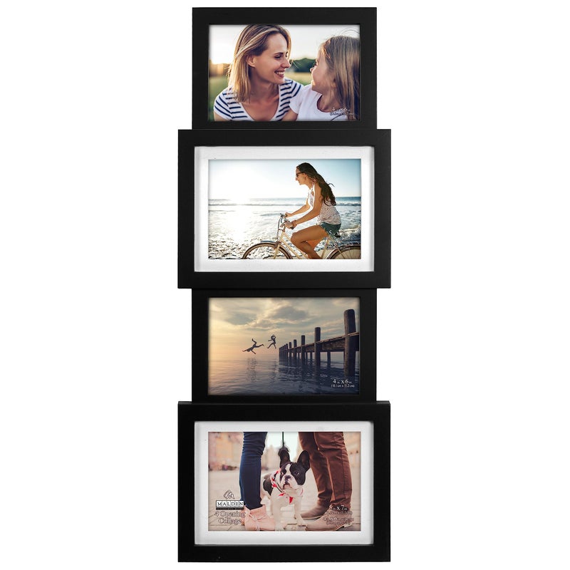 Malden International Designs 830640 Collage Picture Frame 4 Option 24x6 25x7 Black