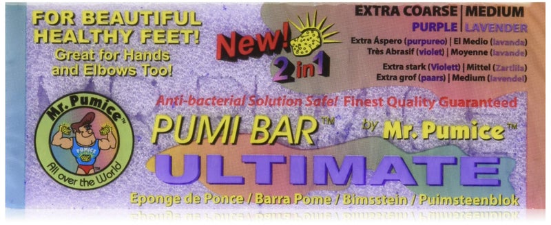 Mr. Pumice بار بوميس النهائي من مستر بوميس، مزيل الكالو 2 في 1، حجر باديكير ومقشر قدم لنعومة القدمين والكعب، حبيبات مزدوجة (متوسطة + خشنة)، 6 عبوات - Image 1
