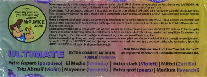 Mr. Pumice بار بوميس النهائي من مستر بوميس، مزيل الكالو 2 في 1، حجر باديكير ومقشر قدم لنعومة القدمين والكعب، حبيبات مزدوجة (متوسطة + خشنة)، 6 عبوات - Image 2