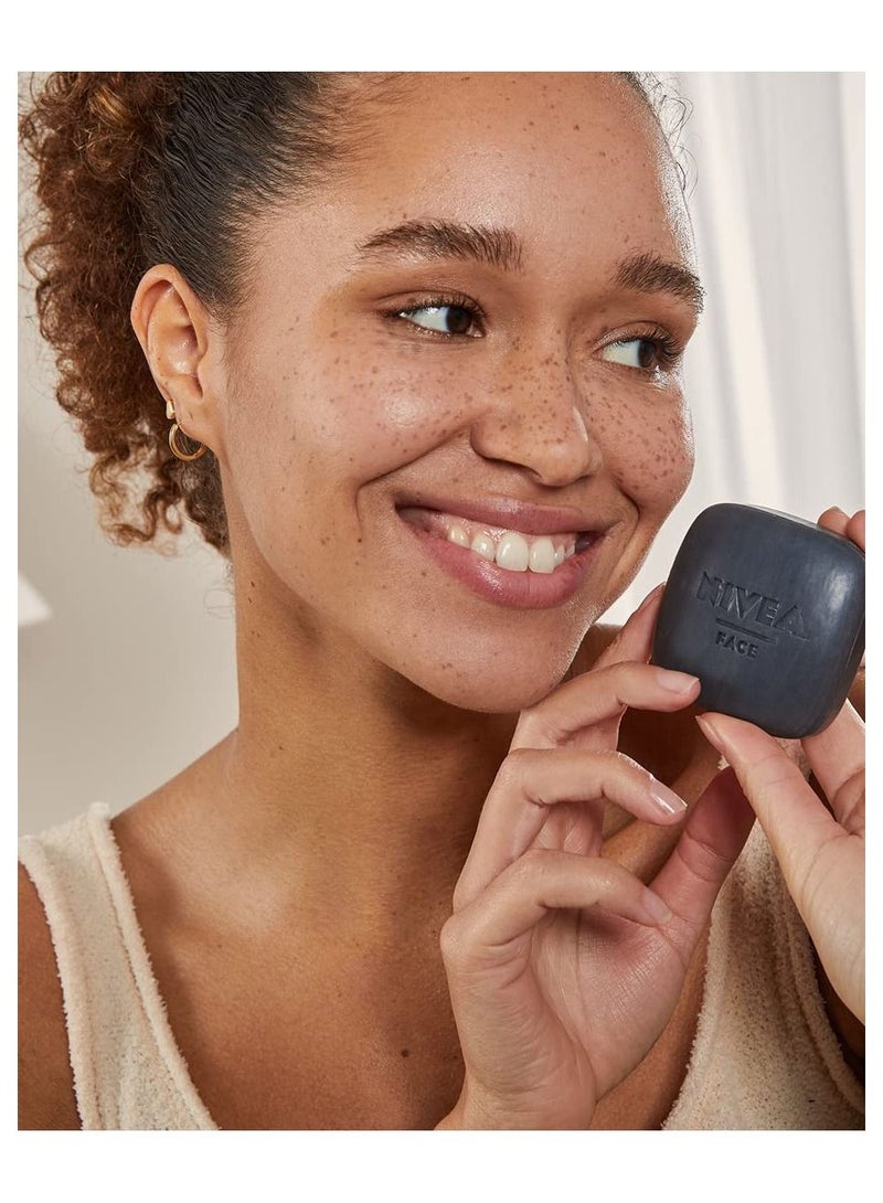 NIVEA MagicBAR Exfoliating Charcoal Face Cleansing Bar (75g), Active Charcoal Face Cleanser, Plastic-Free Facial Cleansing Bar, Facial Cleanser with Recyclable Packaging - Image 2