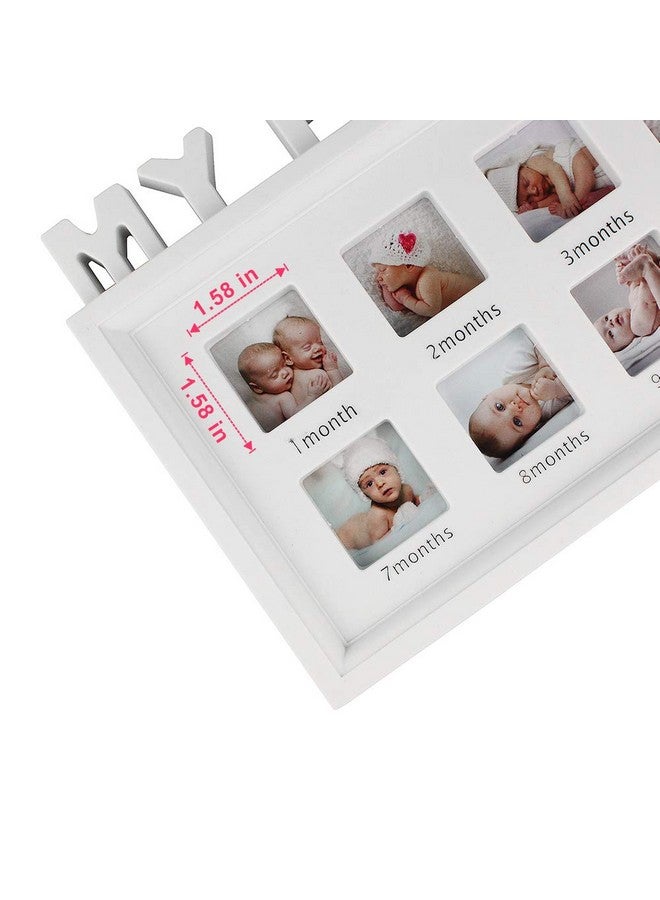 Estamico My First Year Frame Baby Picture Keepsake Frame For Photo Memories White - Image 3