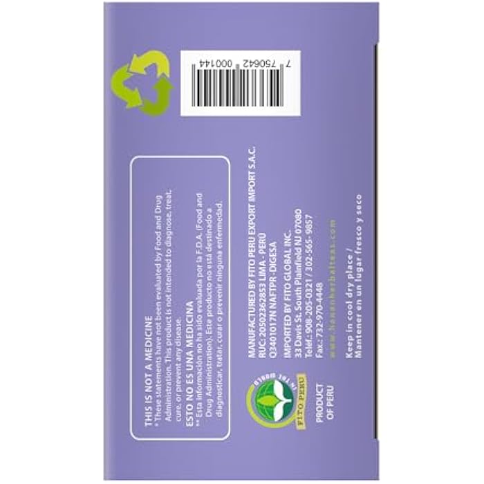 Hanan Peruvian Secrets Valeriana Herbal Tea | 100% Natural Valerian Root | 25 Tea Bags | Naturally Aids in Relieving Occasional Stress, Tension | Safely Promotes Sleep and Relaxation (Single Pack) - Image 3