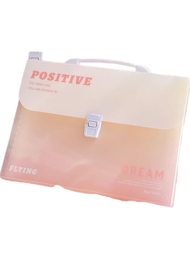 Wengu [Back To School Essential] Wengu Gradient Color 12-Compartment A4 Large Capacity Accordion File Folder, Multi-Layer Document Organizer For High School Students, Subject Classification File Holder, Elementary School Exam Paper Storage Bag, E587 Pink B - Image 2