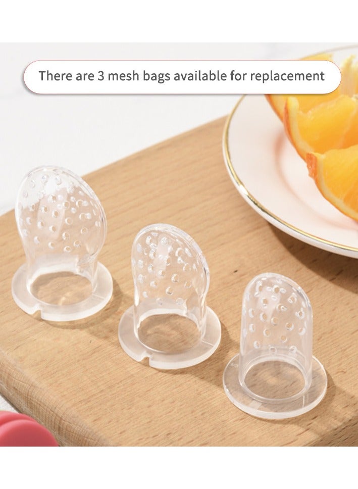 Twisoo Silicone Infant Fruit Feeder - BPA-Free Silicone 3 Size Mesh Nipple - Safe Fresh Vegetable & Fruit Feeder for Babies, Easy to Hold, Ideal for Weaning & Teething (Blue) - Image 3