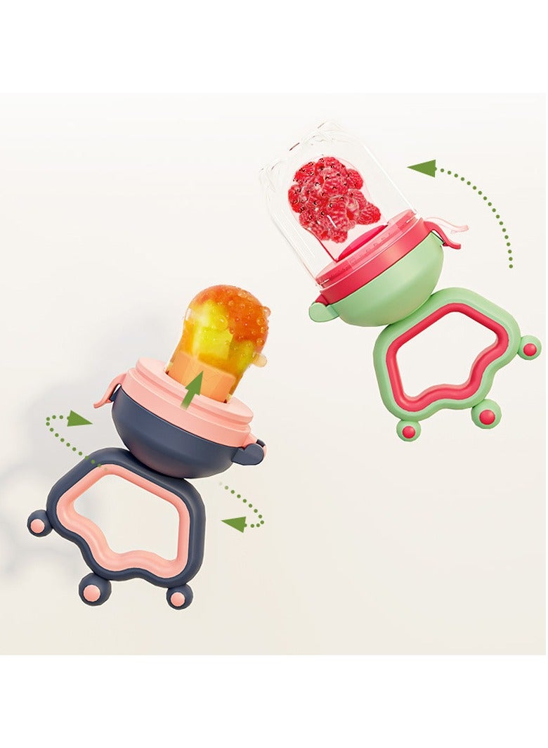 Twisoo Silicone Infant Fruit Feeder - BPA-Free Silicone 3 Size Mesh Nipple - Safe Fresh Vegetable & Fruit Feeder for Babies, Easy to Hold, Ideal for Weaning & Teething (Blue) - Image 4