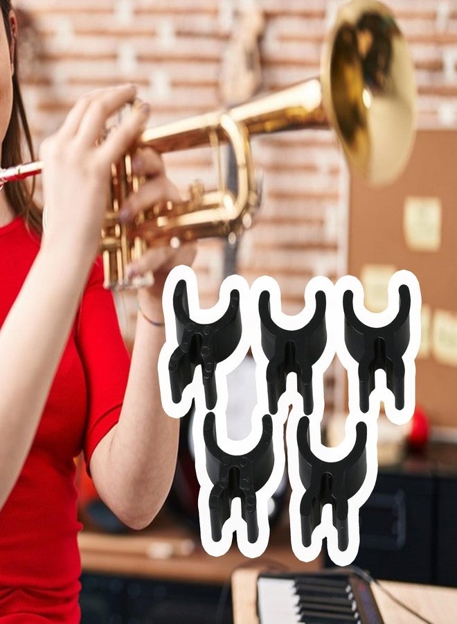 VOBRAMY Plastic Black Trumpet Pen Clip Holder French Horn Pencil Clip Pack of 5 - Image 2