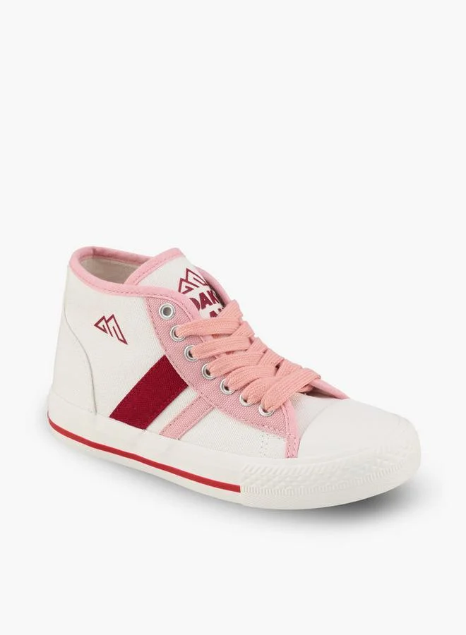 Oaklan By Shoexpress Girls Striped Lace-Up Ankle Sneakers