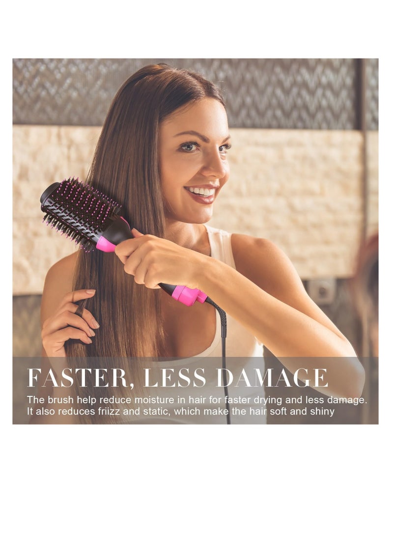 Excefore Hair Dryer Brush Blow Dryer Brush in One, 4 in 1 Hair Dryer and Styler Volumizer with Negative Ion, Hot Air Brush Hair Straightener, Curling Brush Oval Shape, Pink - Image 4