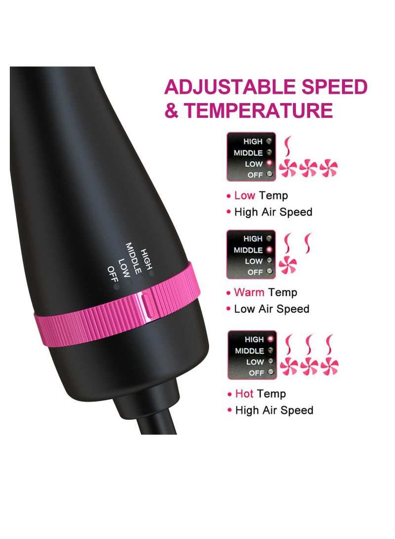 Excefore Hair Dryer Brush Blow Dryer Brush in One, 4 in 1 Hair Dryer and Styler Volumizer with Negative Ion, Hot Air Brush Hair Straightener, Curling Brush Oval Shape, Pink - Image 3