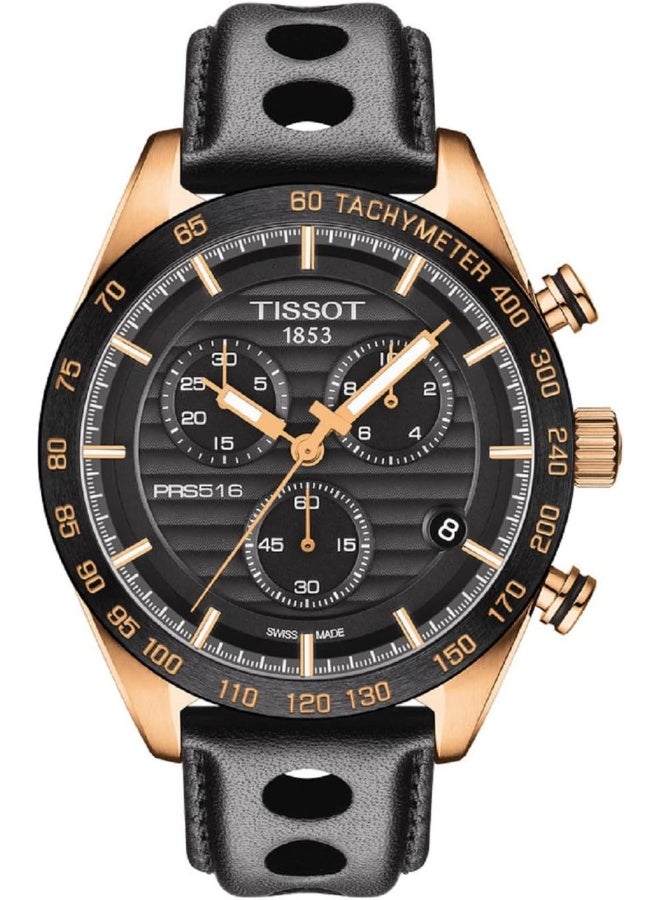 TISSOT Tissot Men's Black Dial Leather Band Watch - T100.417.36.051.00  - Image 1