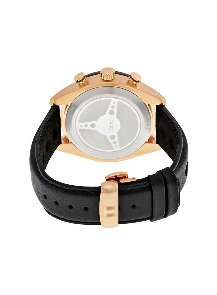 TISSOT Tissot Men's Black Dial Leather Band Watch - T100.417.36.051.00  - Image 5