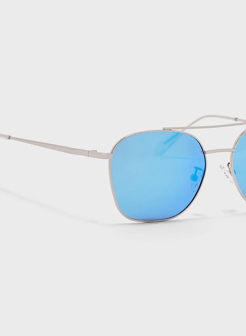 Robert Wood Polarized Lens Square Aviator Sunglasses