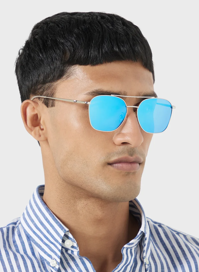 Robert Wood Polarized Lens Square Aviator Sunglasses