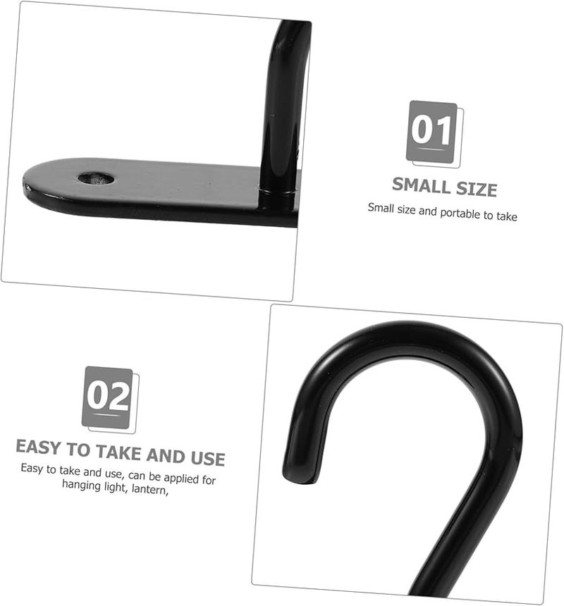 Kisangel 2 Pack Black Ceiling Hooks For Hanging Planters Sturdy Iron Wall Hangers - Image 5