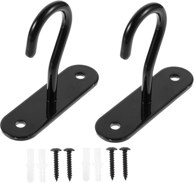 Kisangel 2 Pack Black Ceiling Hooks For Hanging Planters Sturdy Iron Wall Hangers - Image 1