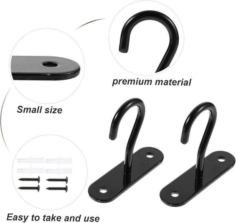 Kisangel 2 Pack Black Ceiling Hooks For Hanging Planters Sturdy Iron Wall Hangers - Image 4