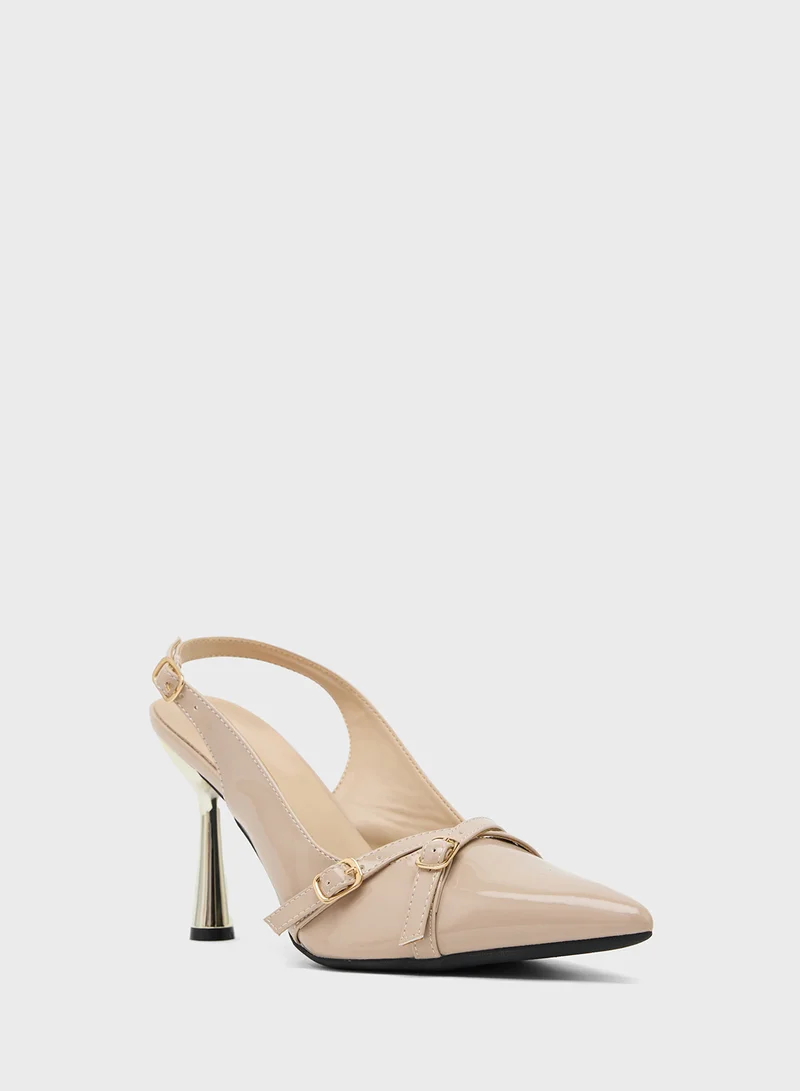 جينجر High Heeled Sling Back Pump