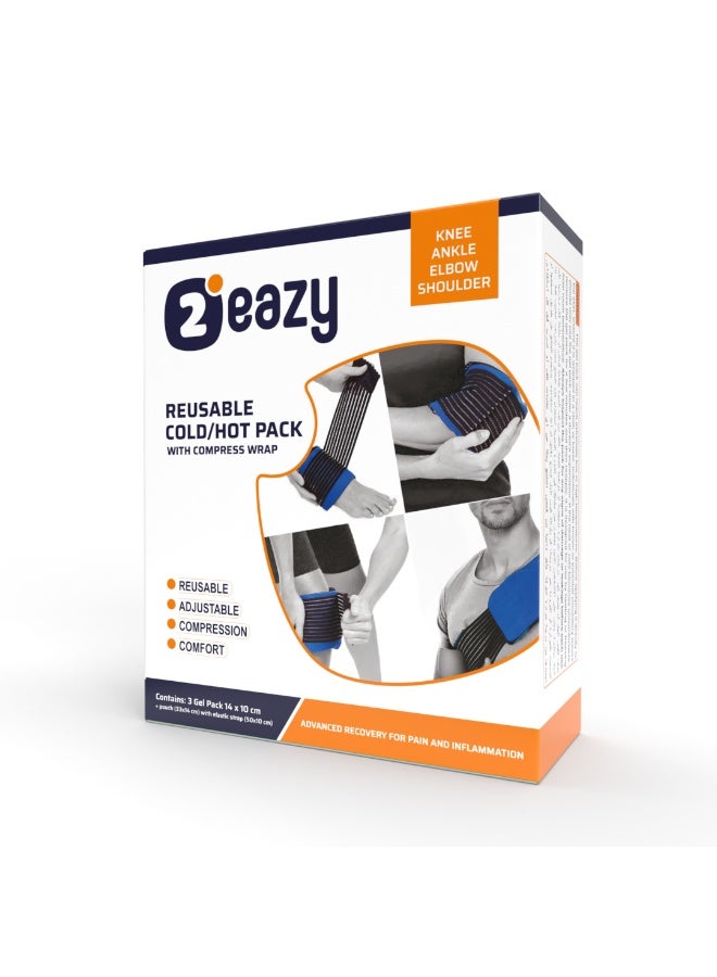 إيزي كمادة جيل "تو ايزي" متعددة الاستخدام ساخن وبارد مع جراب ورباط مرن للتحكم في المقاس (مقاس صغير)- متعدد الاستخدام 4*1 - Image 1