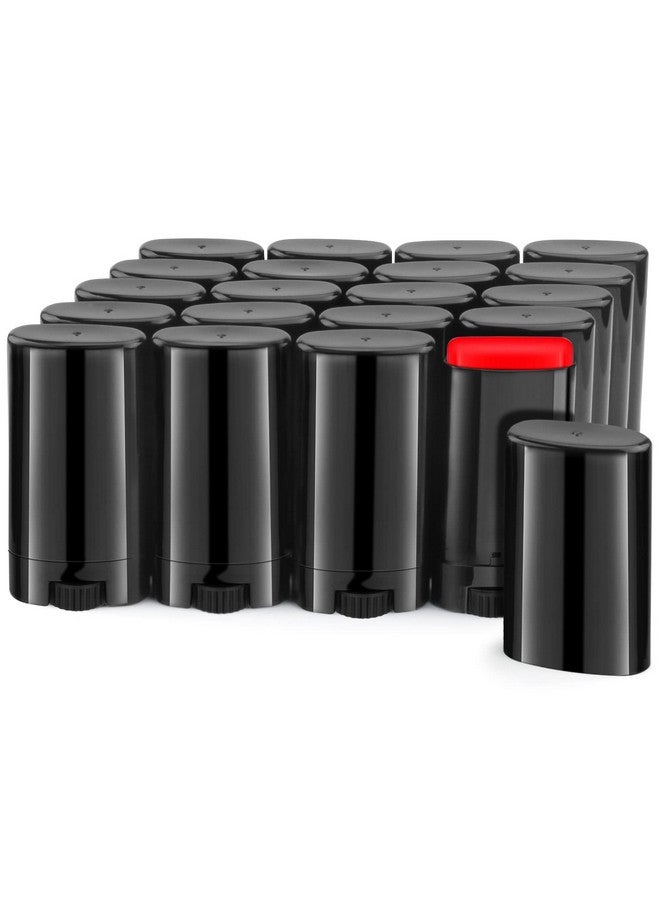 Cositina 20 Pack 15G Plastic Oval Deodorant Containers Empty Lipstick Balm Tubes Twistup Cosmetic Tube Bottle With Cap For Diy Chapstick Lotion Sticks Vials Crayon Black - Image 1