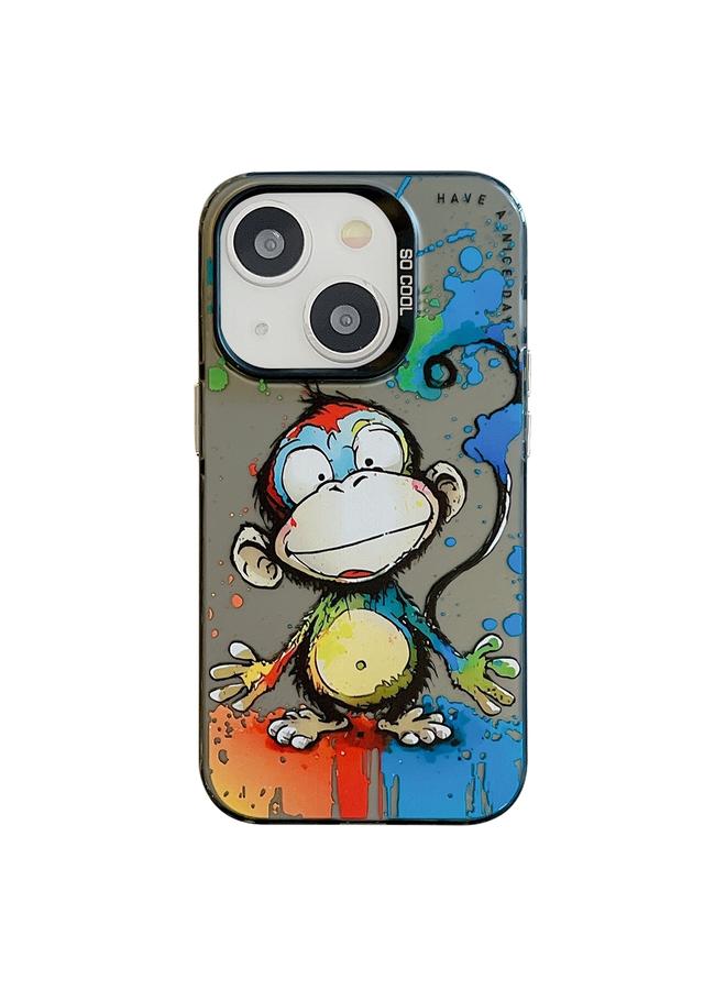 S-TOP Case For iPhone 15 Animal Pattern Oil Painting Series PC + TPU Phone Case - Image 1