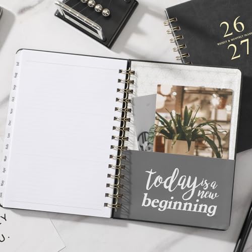 Poluma Planner 2026-2027 - Weekly & Monthly Academic Planner 2026-2027 with 12 Monthly Tabs, July 2026 - June 2027, 6.3" x 8.4", Flexible Hardcover, Thick Paper, Inner Pocket - Gray - Image 3