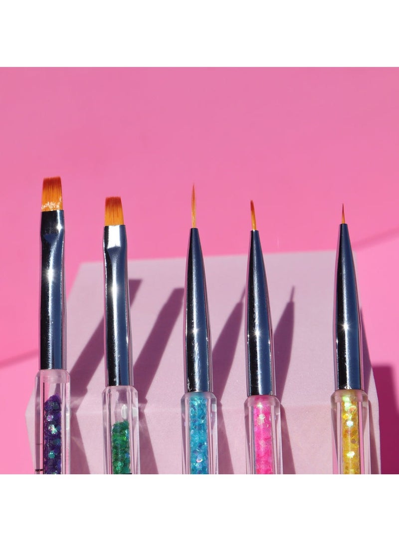 مجموعة أقلام تنقيط لتجميل الأظافر مزدوج الاطراف 5 قطع،اداة تزيين الأظافر بنفسك - متعدد الالوان - Image 4