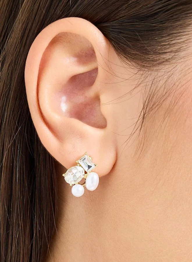 Styli Faux Pearl Stud Earrings