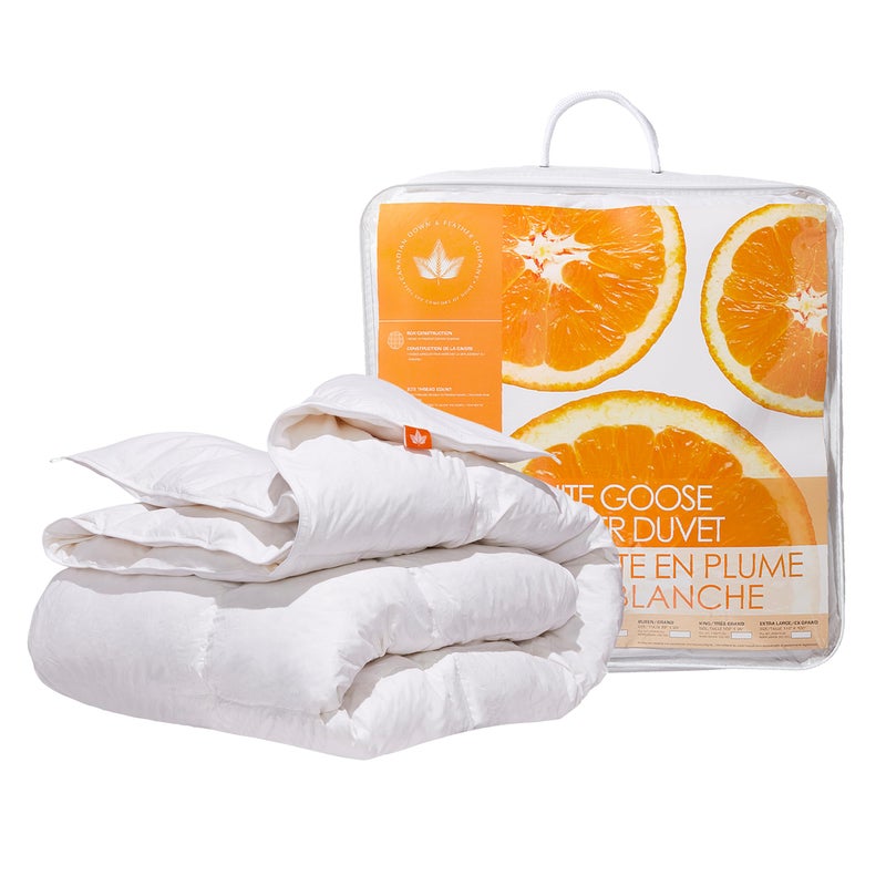 Canadian Down & Feather Company Canadian Down & Feather Co. - All Season White Goose Feather Duvet Comforter Full/Double Size - 233 TC Shell 100% Cotton - Oeko TEX Certified - Image 1