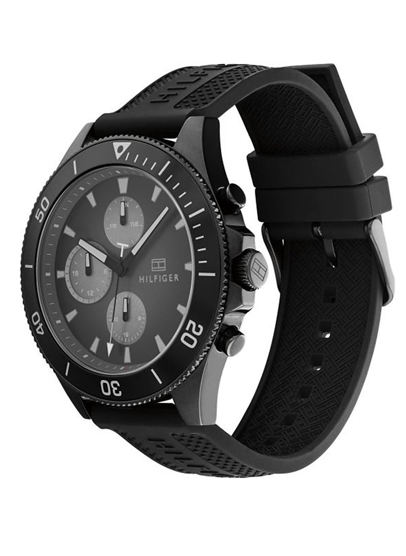 Tommy Hilfiger Plus Men's Analogue Quartz Watch with  Silicone Strap-1791921 46MM  - Image 2