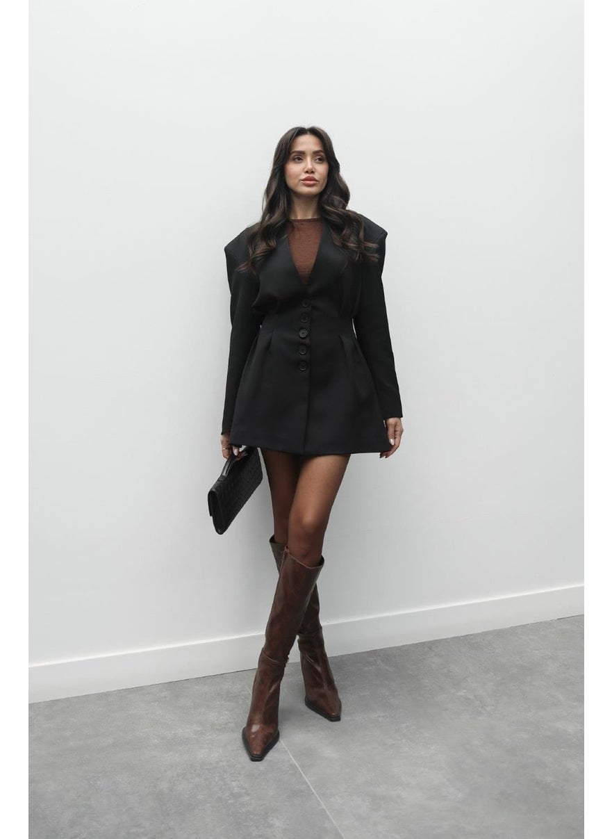 Havoş Black Fresno Dart Detailed Jacket Skirt Set  - Image 1