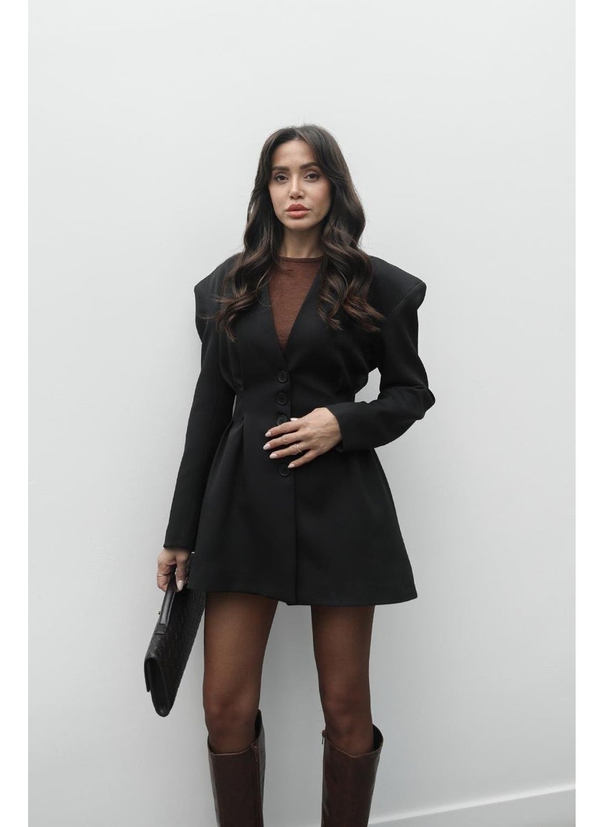 Havoş Black Fresno Dart Detailed Jacket Skirt Set  - Image 2