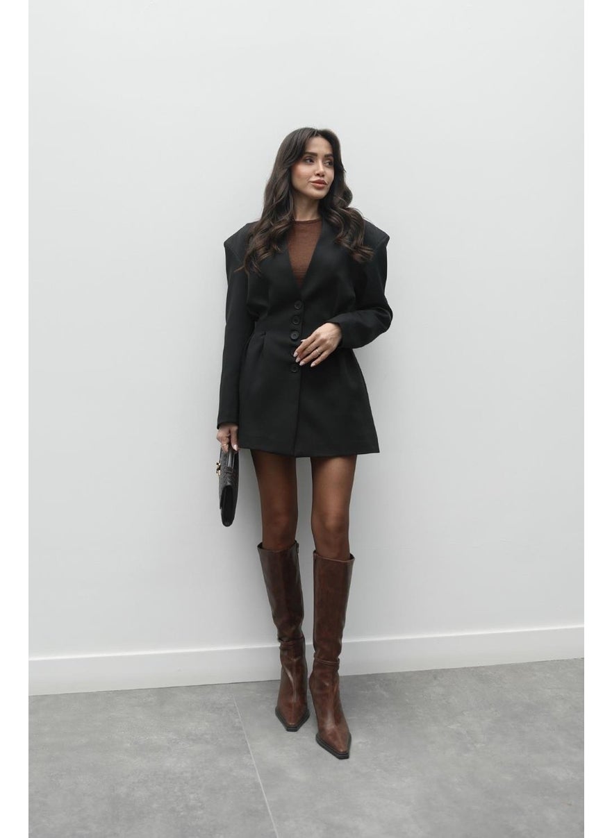 Havoş Black Fresno Dart Detailed Jacket Skirt Set  - Image 3