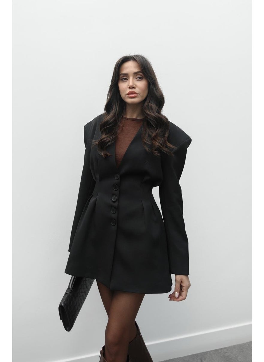 Havoş Black Fresno Dart Detailed Jacket Skirt Set  - Image 5