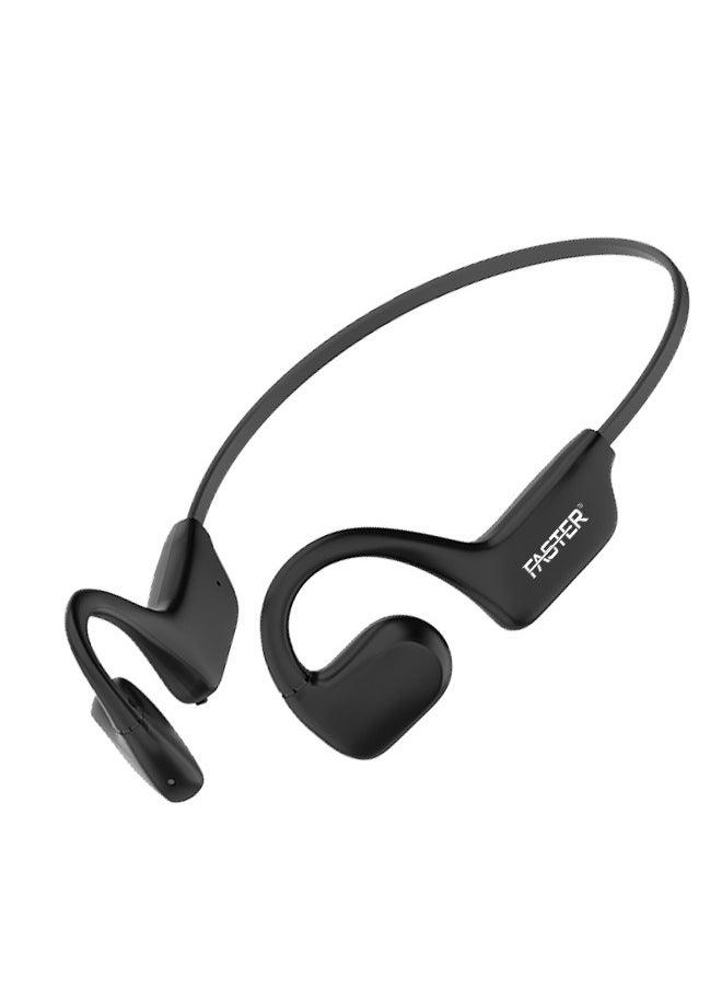 Faster Open Ear Duo Wireless Headphones - Air Conduction Sports Earphones - IPX5 Waterproof Earbuds with Microphone, 6D Surround Sound, Bluetooth 5.2, 10-Hour Talk Time, and Type-C Charging - For Exercise, Gym, Music (Black)  - Image 1