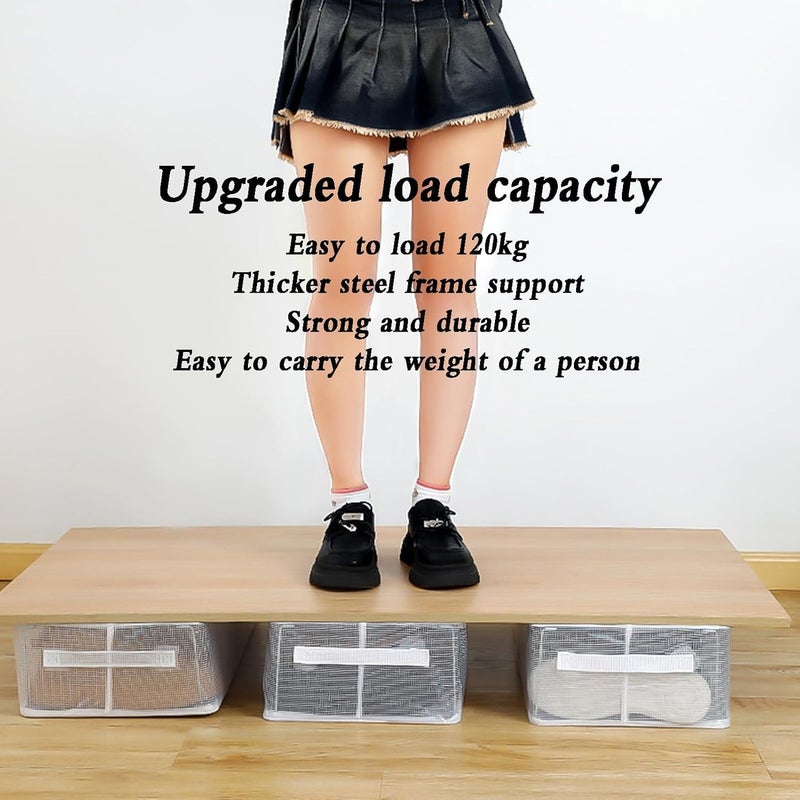 Drofail Long Clear Stackable Shoe Organizer Foldable Shoe Rack for Closet Space Saving Foldable Shoe Rack Shoe Box Zipper Opening - Image 4