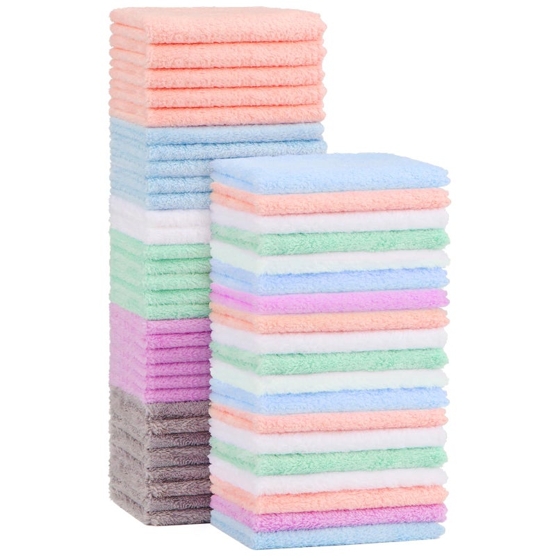 Orighty Orighty Baby Washcloths 50Pack Microfiber Coral Fleece Baby Face Towels Soft and Absorbent Wash Cloths for Newborns Infants and Toddlers Gentle on Delicate Skin for Face Hands and Body 7x9 Inch