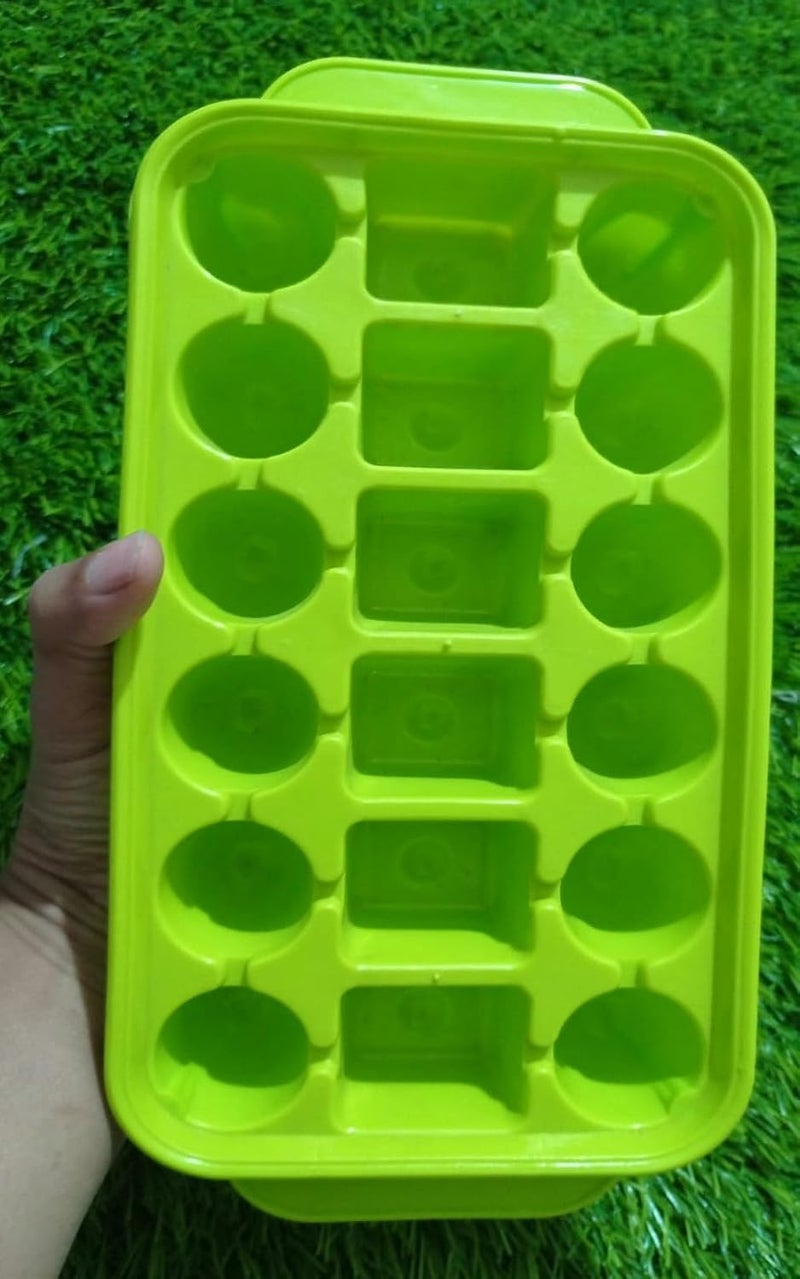 DAIDSUKE DAIDSUKE Pack of 2 Ice Cube Tray Big Ball Maker and Cube Mold for Freezer 18 Cube Cocktail Whiskey Plastic Reusable Flexible Trays Molds Cocktails Light Green  - Image 4