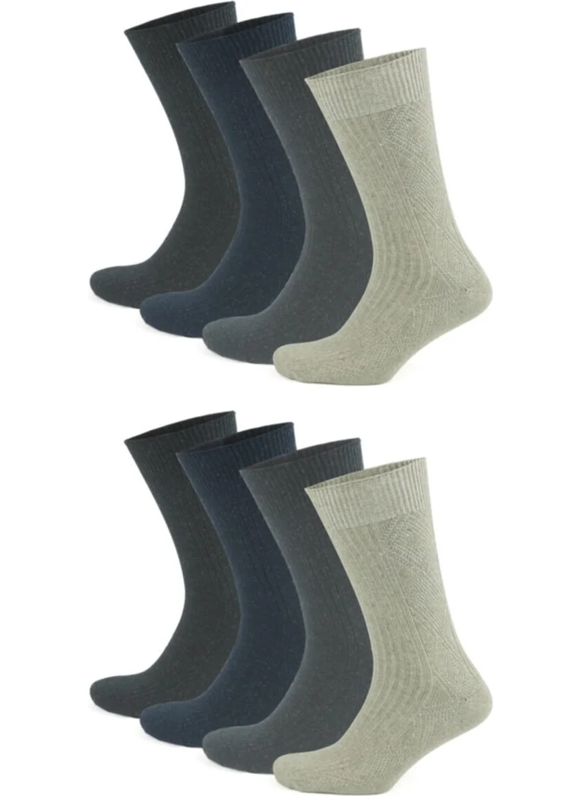 كرال سوكس King 8-Pack Winter Thermal Effect Fine Knitted Socks, Lambswool Wool