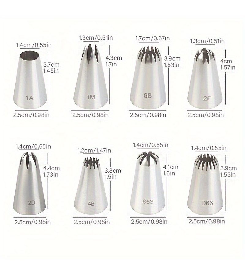 8pcs Random Style Ice Frosting Nozzles Stainless Steel Baking Tool for Cream Roses Cupcake Decor - Image 4