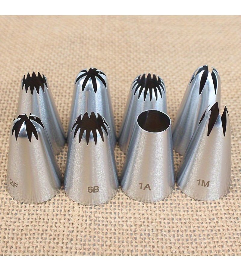 8pcs Random Style Ice Frosting Nozzles Stainless Steel Baking Tool for Cream Roses Cupcake Decor - Image 2