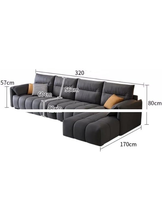 Generic Nordic Living Room Cloth L Shape Sofa Set Modern Small Family FourPerson Combination Sofa (Left)  - Image 2